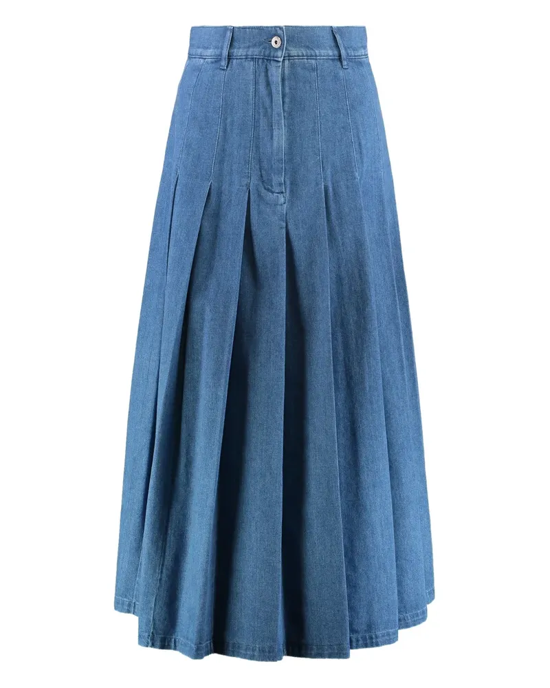 Max Mara Jeansrock mit Falten - Blau Blau