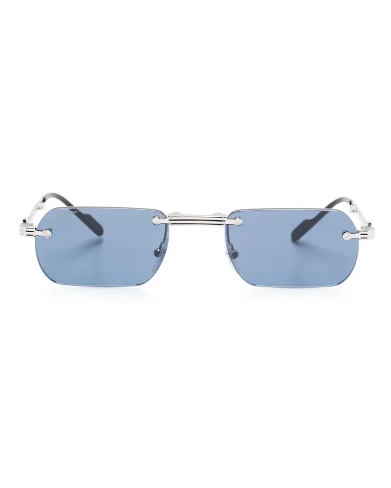 Cartier Sonnenbrille mit eckigem Gestell - Grau Grau