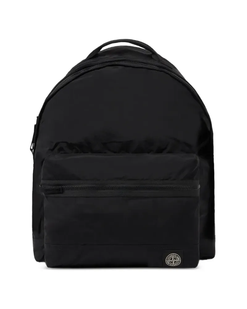 Stone Island 9200010 beschichteter Nylon-Rucksack aus Metall - Schwarz Schwarz