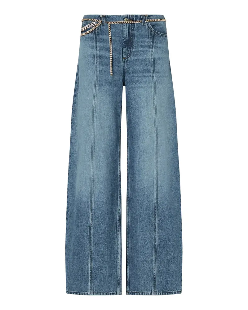 Liu Jo flare jeans with belt-jewel - Blau Blau