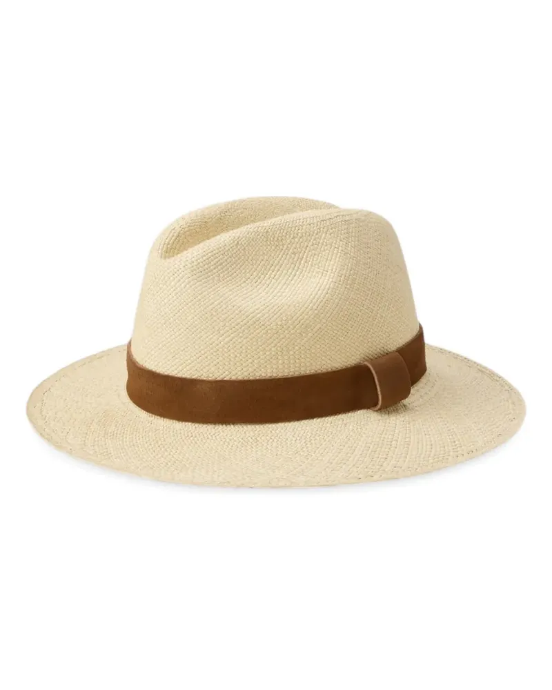 Ralph Lauren woven suede-band fedora hat - Nude Nude
