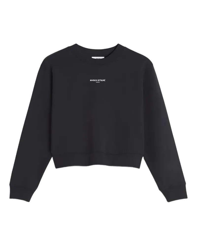 Kitsuné Sweatshirt mit Logo-Print - Schwarz Schwarz
