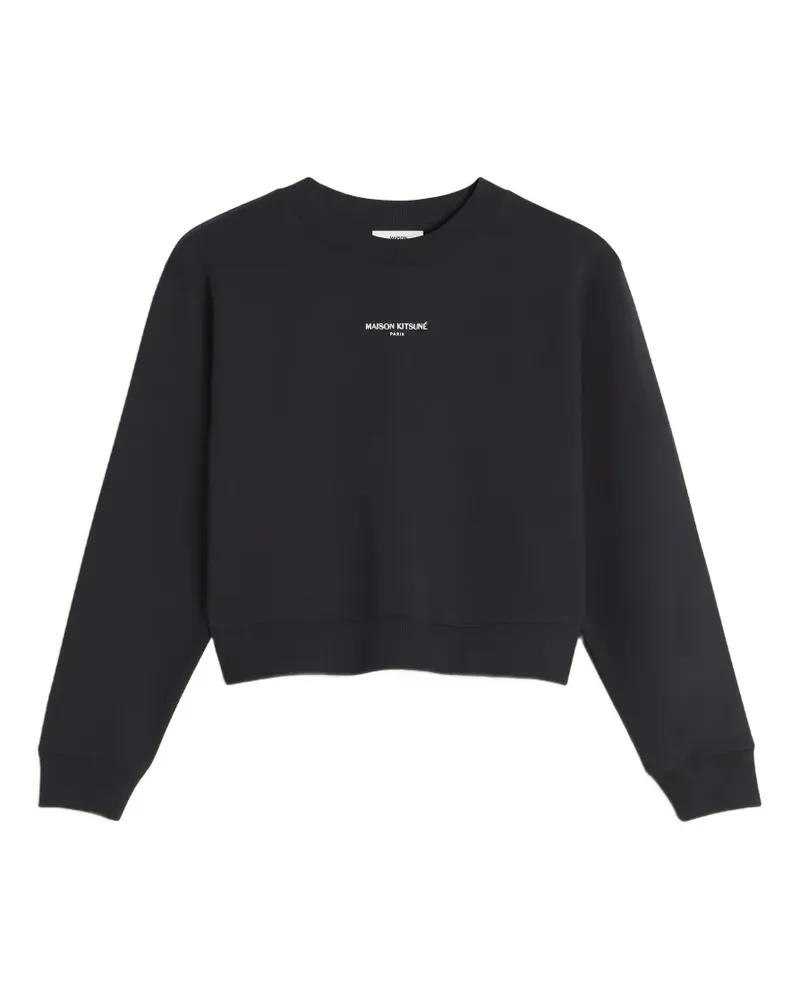 Kitsuné Sweatshirt mit Logo-Print - Schwarz Schwarz