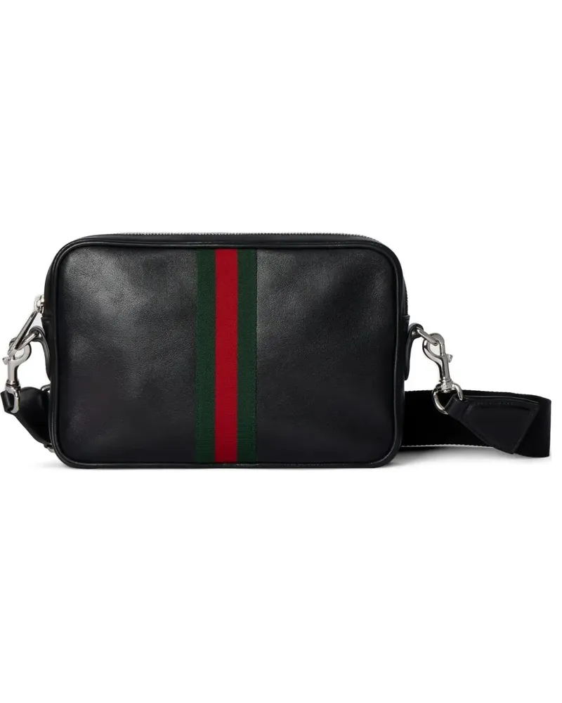 Gucci stripe cross body bag - Schwarz Schwarz