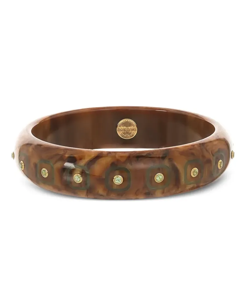 Mark Davis 18kt Gelbgoldarmband mit Bakelit - Braun Braun