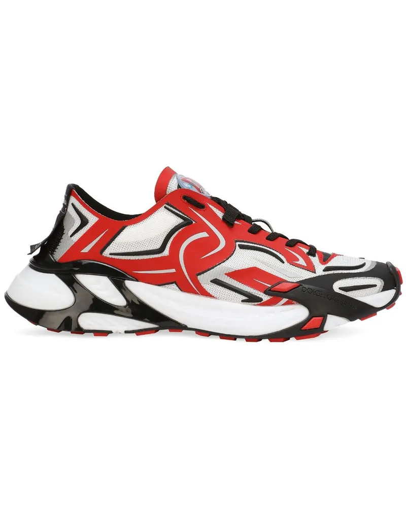 Dolce & Gabbana Fast in Maglina Sneakers mit Logo-Patch - Rot Rot