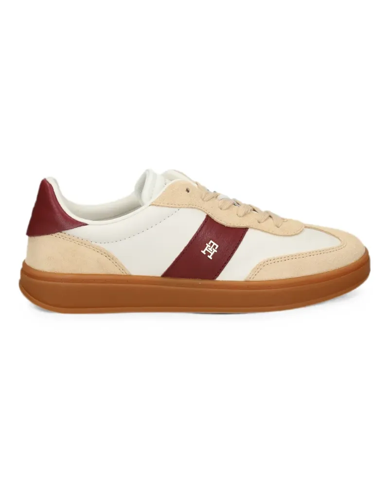 Tommy Hilfiger suede-panelled leather sneakers - Weiß Weiß