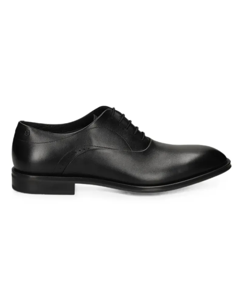 HUGO BOSS leather Oxford shoes with perforated details - Schwarz Schwarz