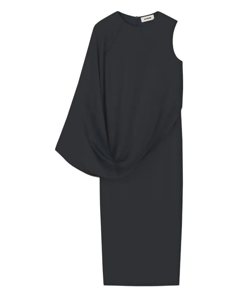 AERON Lune draped-detail midi dress - Schwarz Schwarz