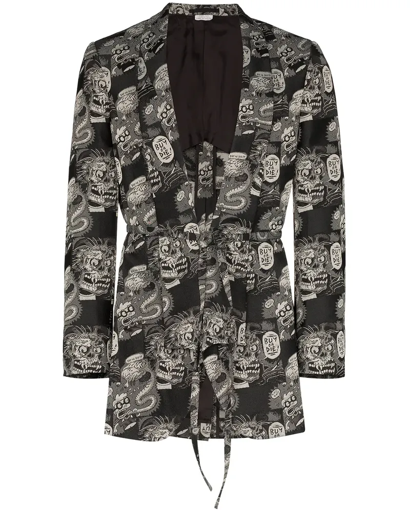 Comme des Garçons Buy or Die' Jacquard-Sakko - Schwarz Schwarz