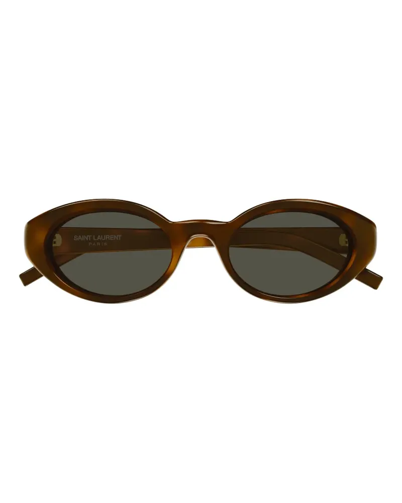 Saint Laurent SL 567 Plump oval-frame sunglasses - Braun Braun
