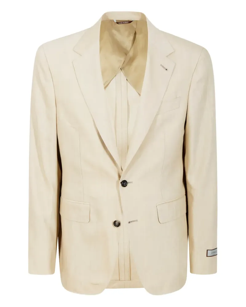 Canali Einreihiger Anzug mit Logo-Applikation - Nude Nude