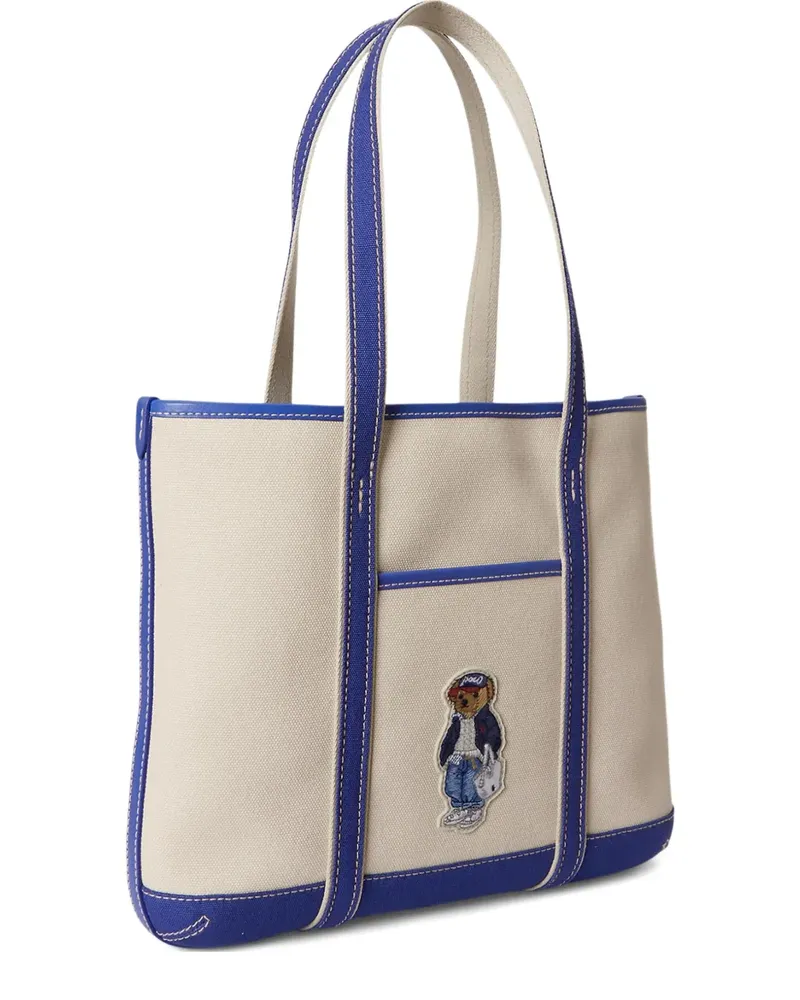 Ralph Lauren Bestickte Tote Bag aus Canvas - Nude Nude