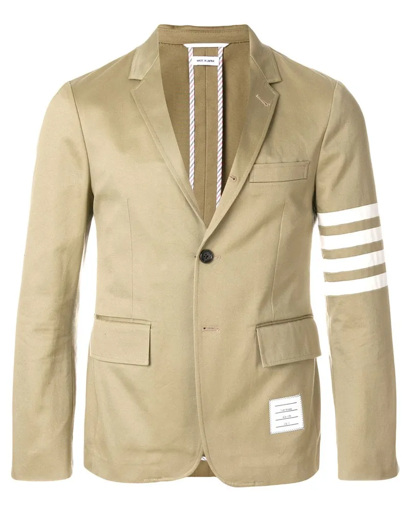 Thom Browne Sakko mit Logo-Streifen - Nude Nude