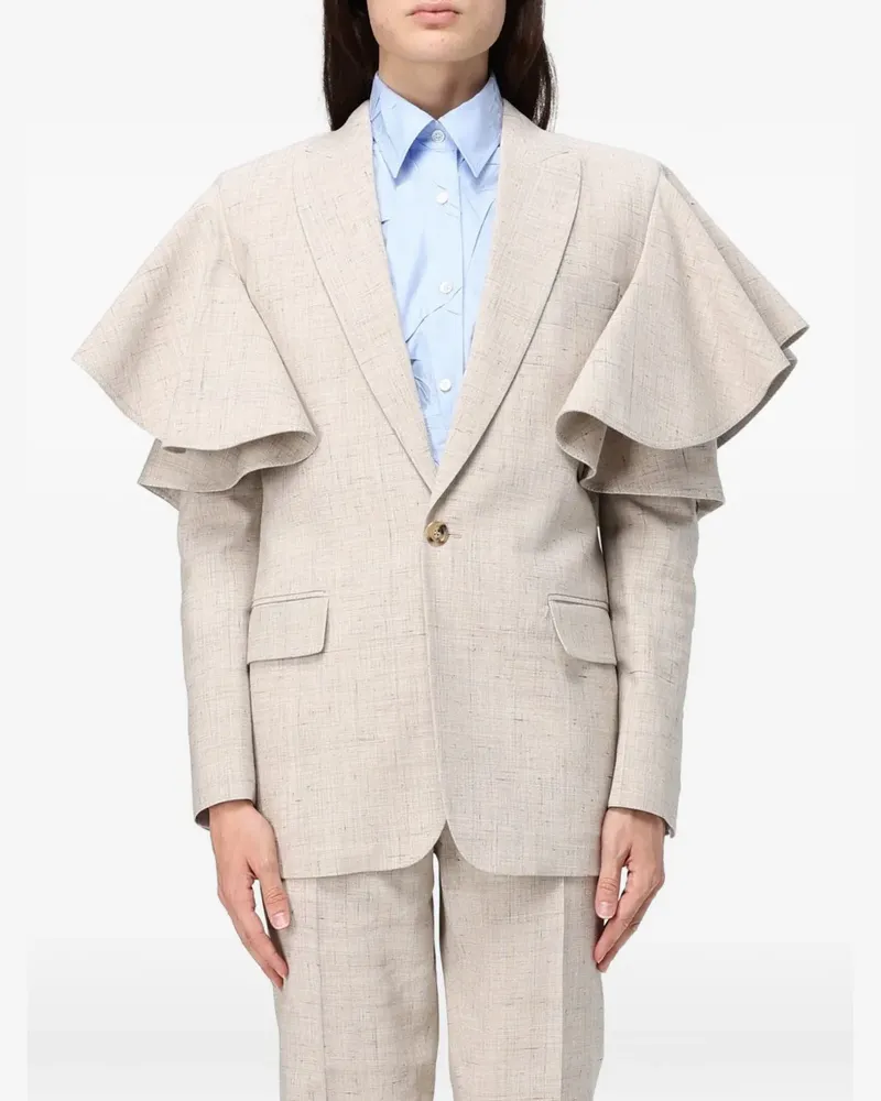 Moschino Blazer mit Rüschenärmeln - Nude Nude