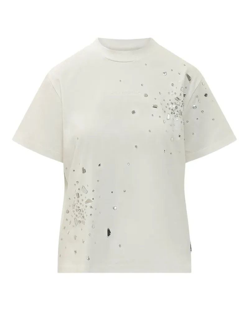 Des Phemmes T-Shirt mit Kristallen - Nude Nude
