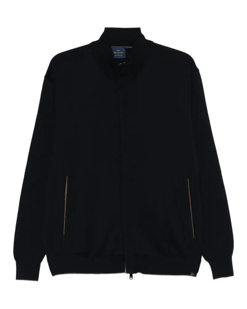 Paul & Shark zip-up virgin wool cardigan - Blau Blau