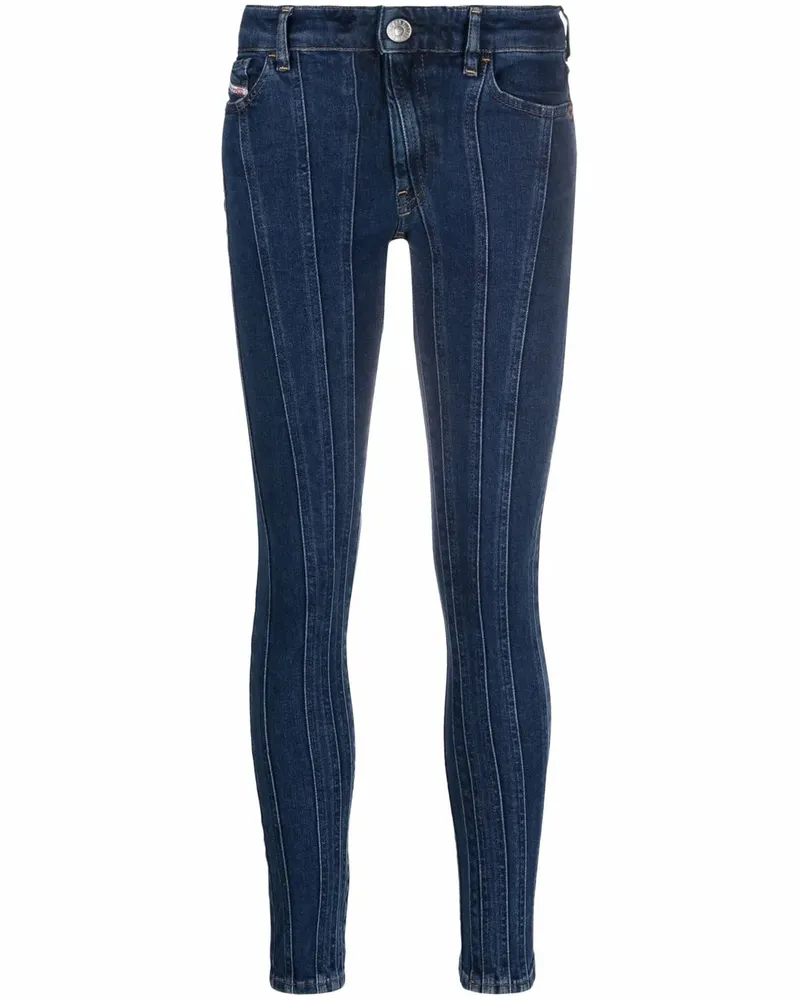 Diesel Slandy Skinny-Jeans mit hohem Bund - Blau Blau