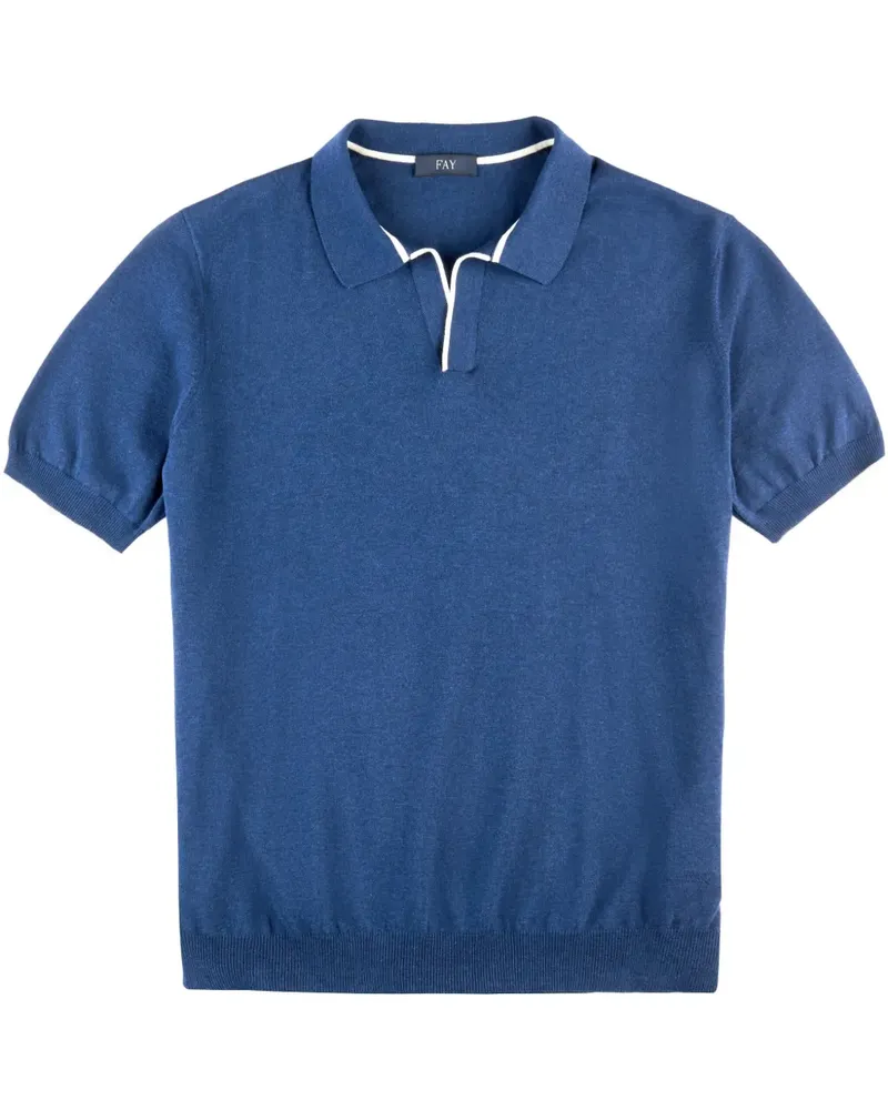 Fay Poloshirt mit Borten - Blau Blau