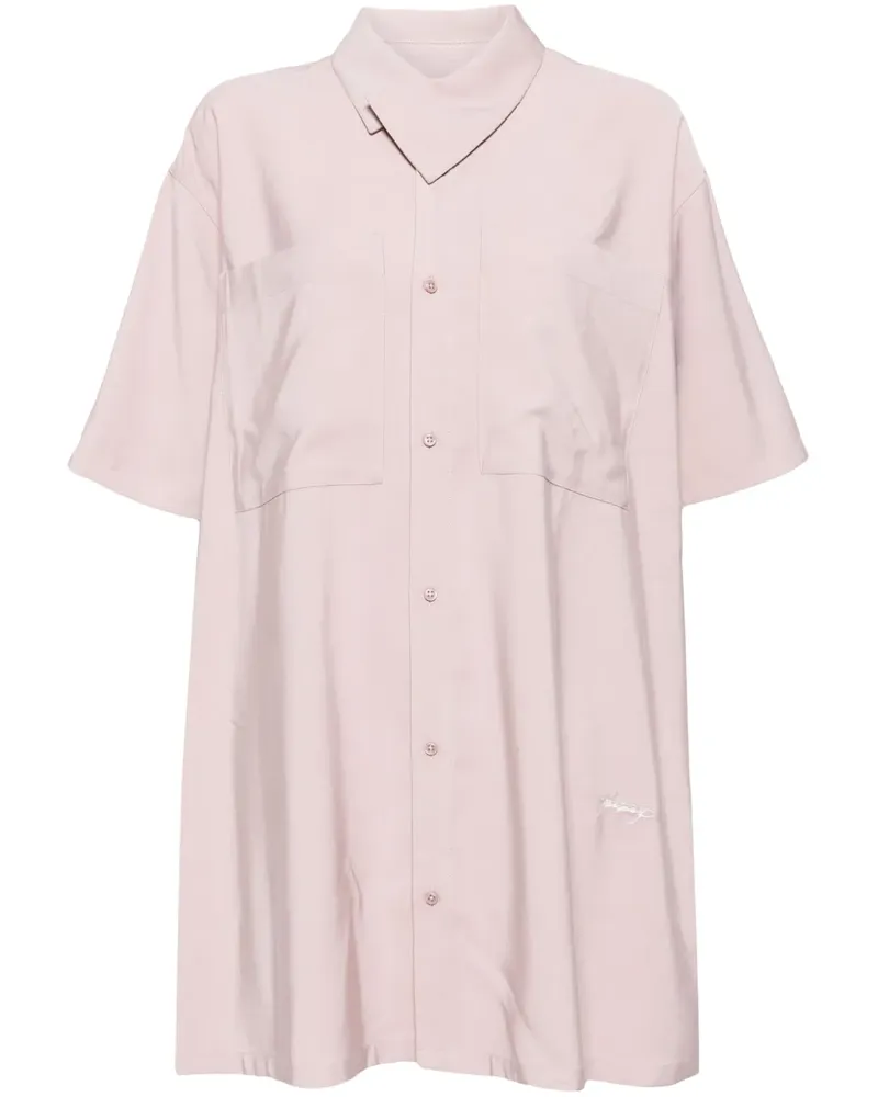 Izzue Faltenkleid mit Logo-Stickerei - Rosa Rosa