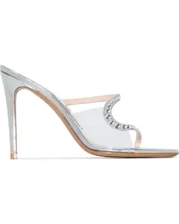 Alexandre Vauthier Ava Ghost' Mules, 100mm Silber