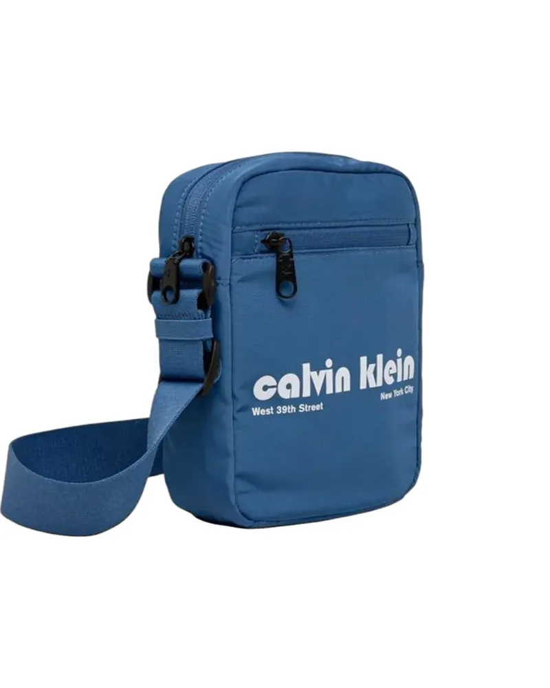 Calvin Klein logo-print messenger bag - Blau Blau