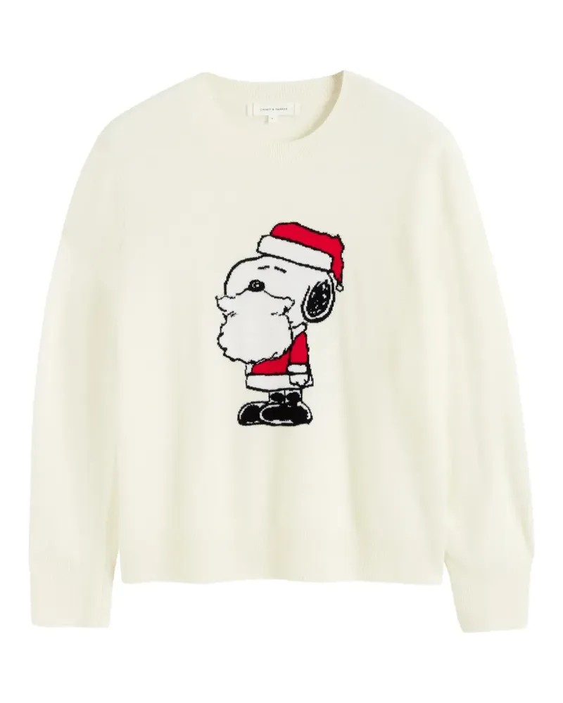 Chinti & Parker Snoopy Santa Pullover - Weiß Weiß