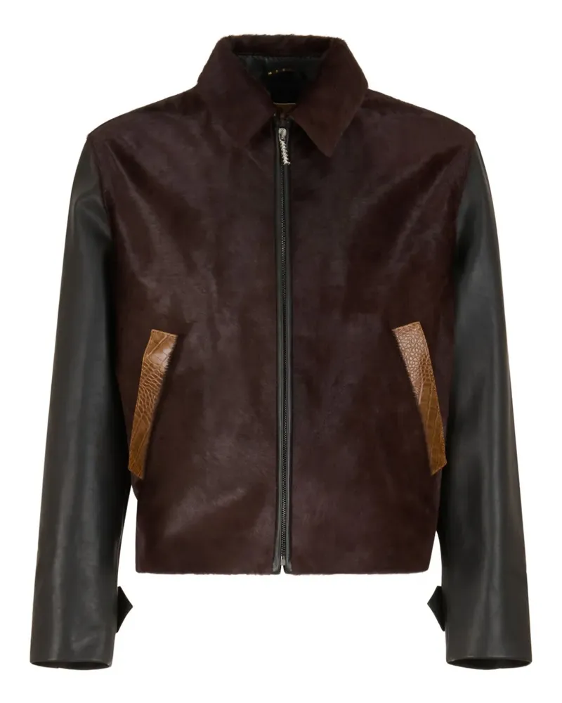 Marni calf-hair leather jacket - Braun Braun