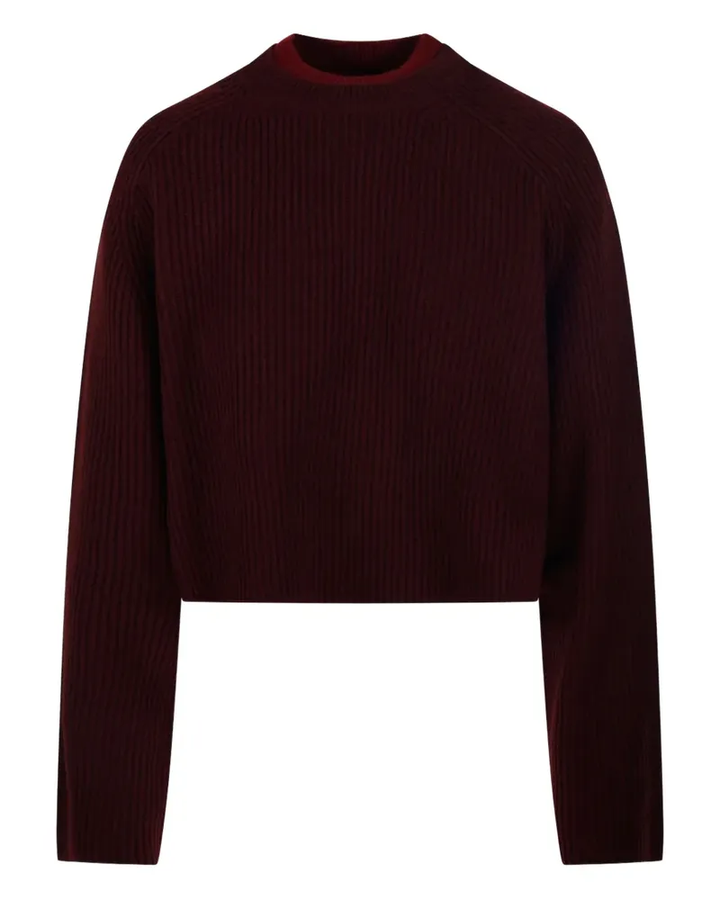 Max Mara Gerippter Cropped-Pullover - Rot Rot