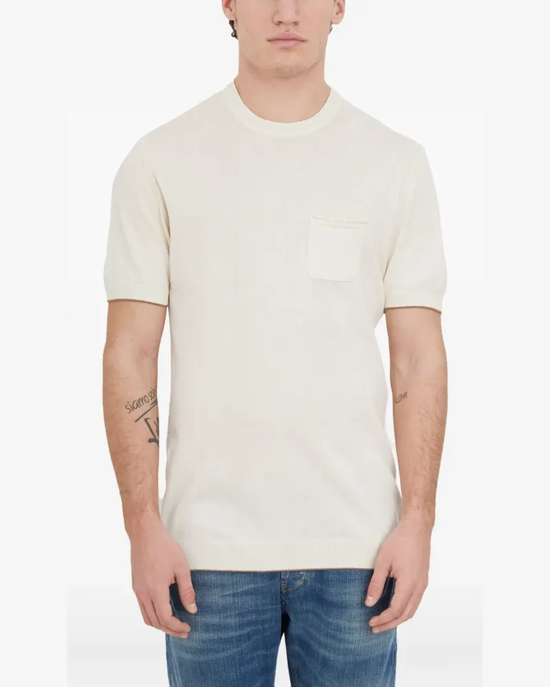 Daniele Alessandrini crew-neck chest-pocket T-shirt - Nude Nude