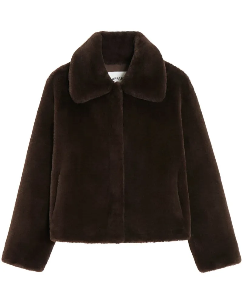 APPARIS Jacke aus Faux Fur mit breitem Kragen - Braun Braun