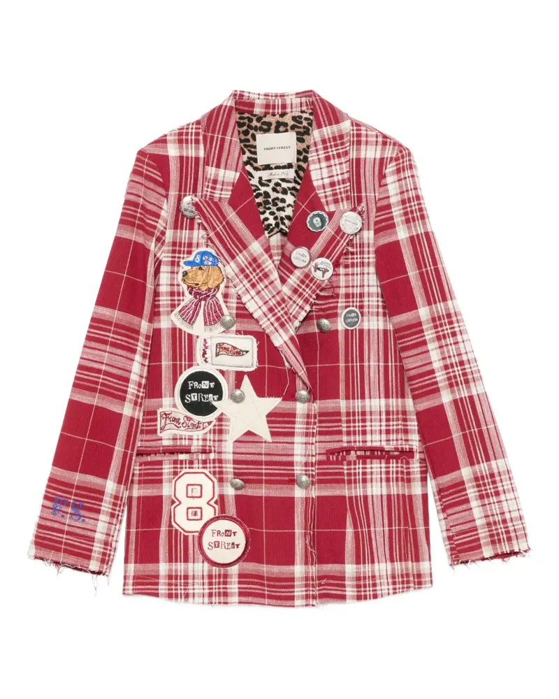 Front Street 8 patch-embellished check-pattern jacket - Rot Rot