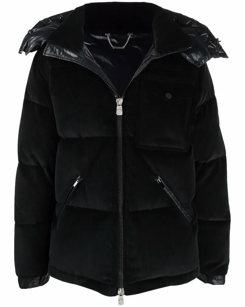 Billionaire Cordjacke mit Kapuze - Schwarz Schwarz