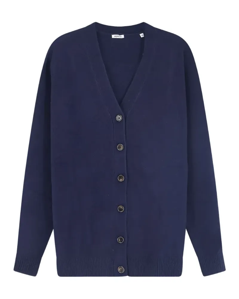 ASPESI button-fastening V-neck cardigan - Blau Blau