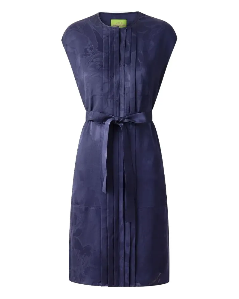 Shanghai Tang Tang Jacquard-Midikleid aus Seide mit Falten - Blau Blau