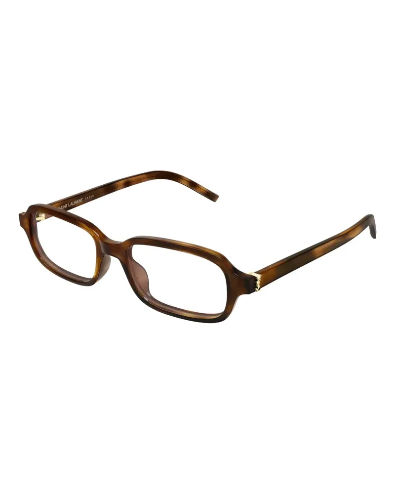 Saint Laurent Brille mit eckigem Gestell - Braun Braun