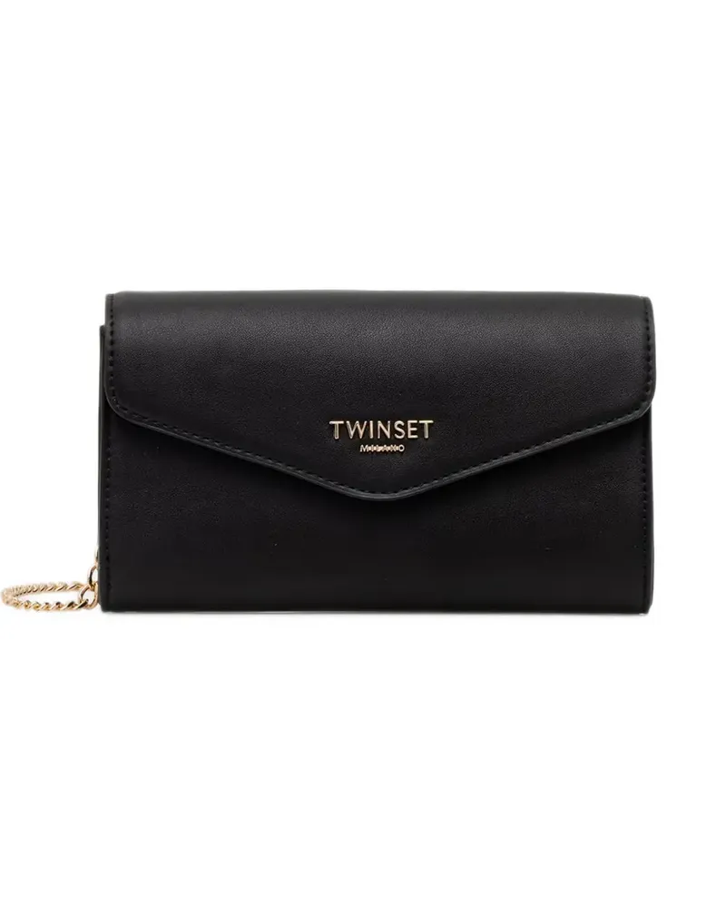 Twin-Set charm-embellished envelope clutch bag - Schwarz Schwarz