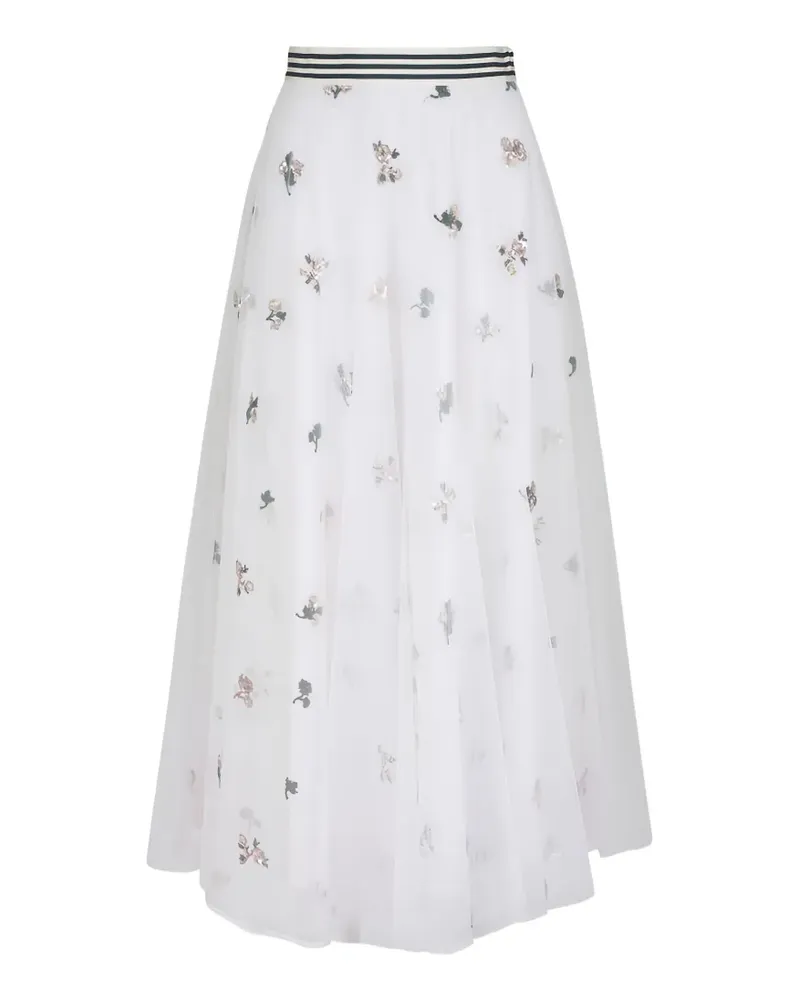 Talbot Runhof Hessa20 sequin-embellished tulle midi skirt - Weiß Weiß