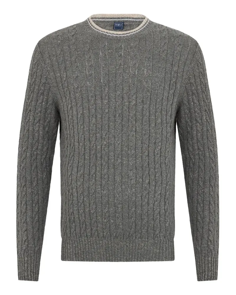 Fedeli cable-knit round-neck sweater - Grau Grau