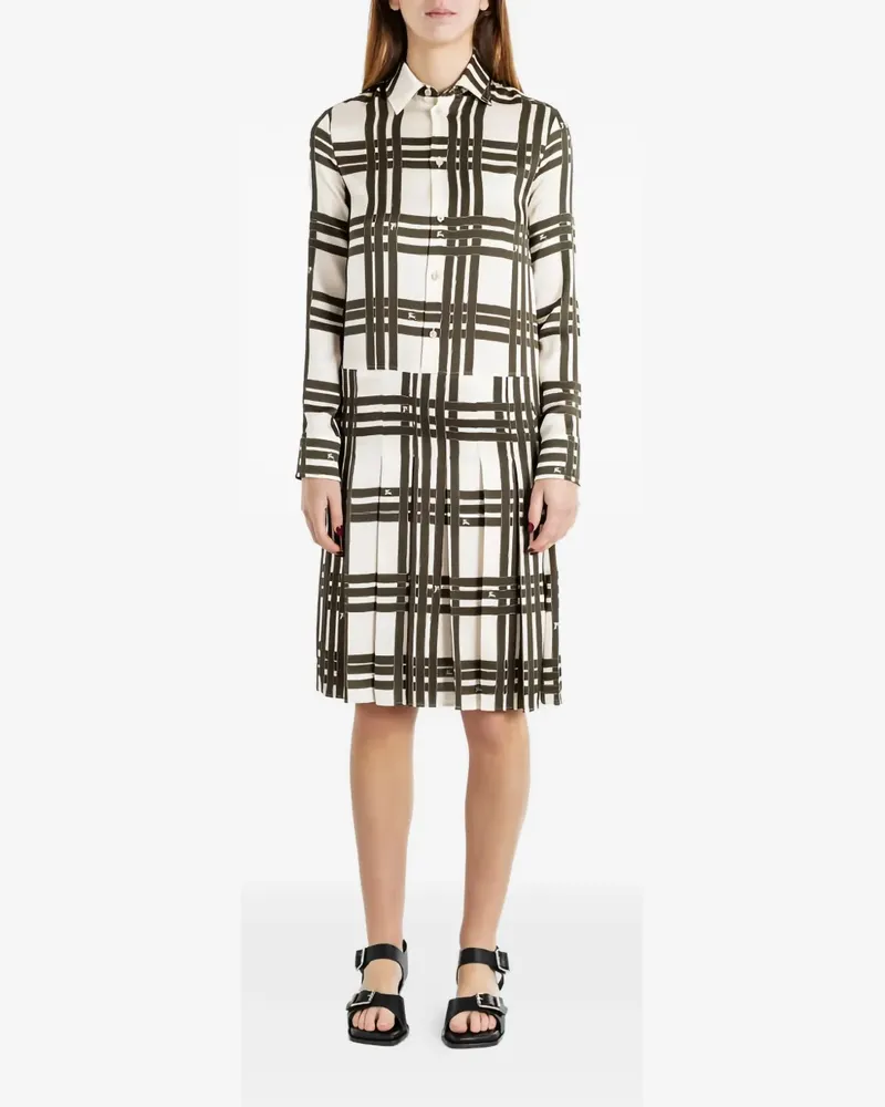 Burberry ribbon-check silk midi dress - Nude Nude
