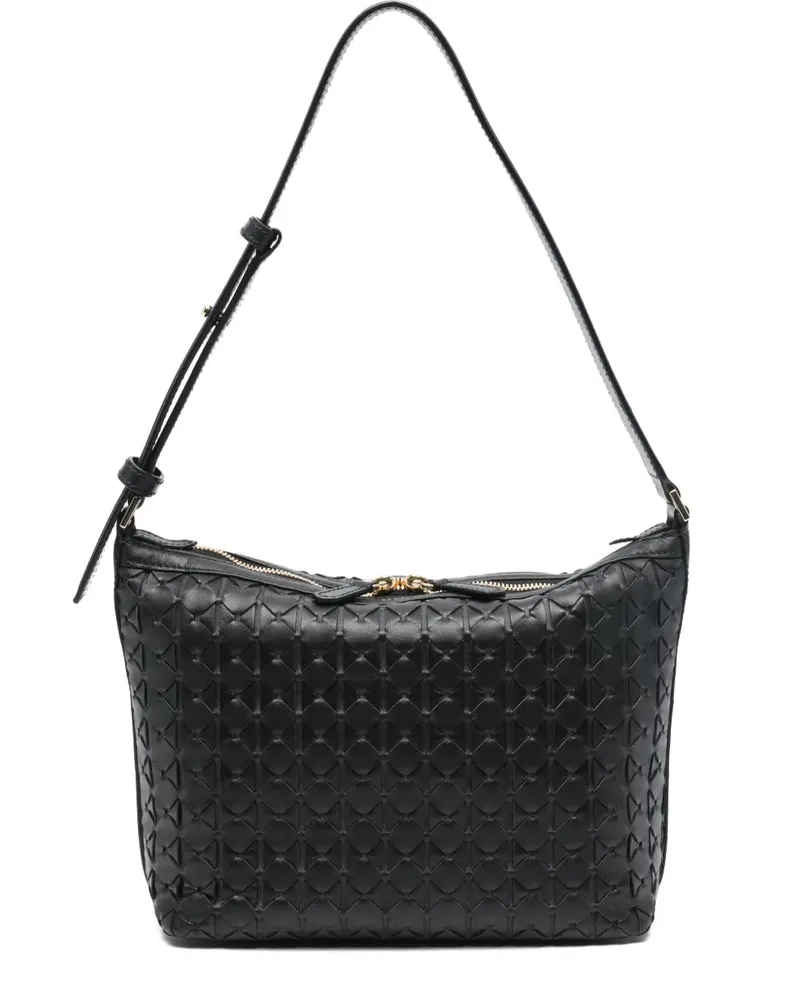 Serapian small Mosaico zip shoulder Bag - Schwarz Schwarz