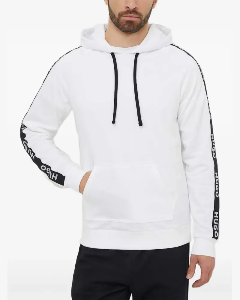 HUGO BOSS Sweatshirt mit Logo-Streifen - Weiß Weiß