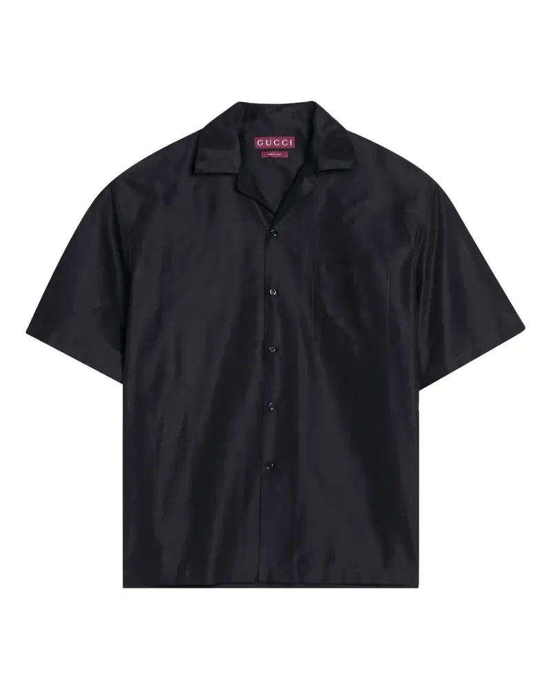 Gucci Hemd aus Faille mit GG - Schwarz Schwarz