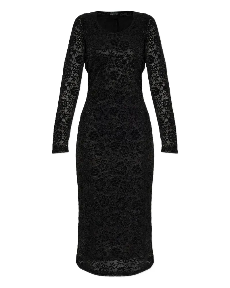 Versace Jeans Midikleid aus Spitze - Schwarz Schwarz