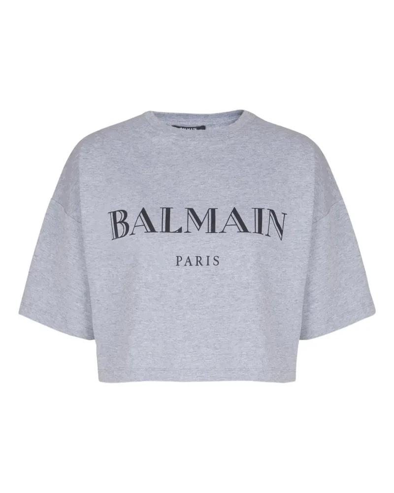 Balmain T-Shirt mit Logo-Print - Grau Grau
