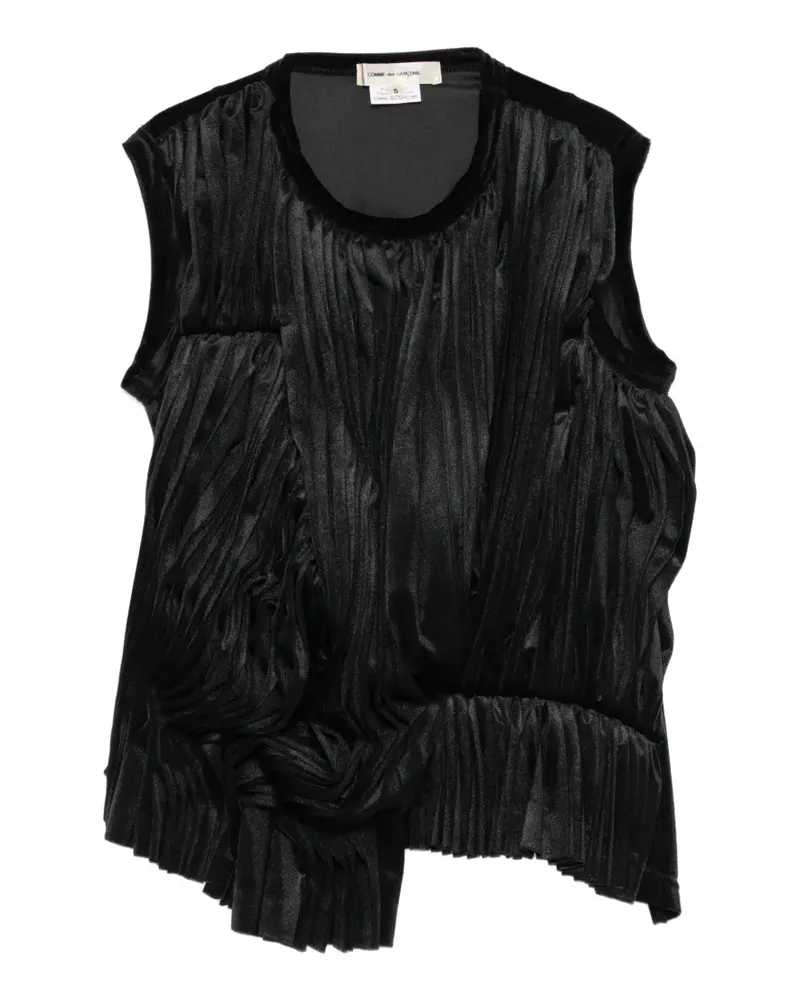 Comme des Garçons deconstructed sleeveless ruch top - Schwarz Schwarz