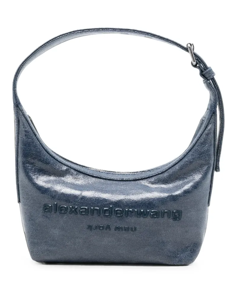 Alexander Wang Schultertasche in Knitteroptik mit Logo-Prägung - Blau Blau