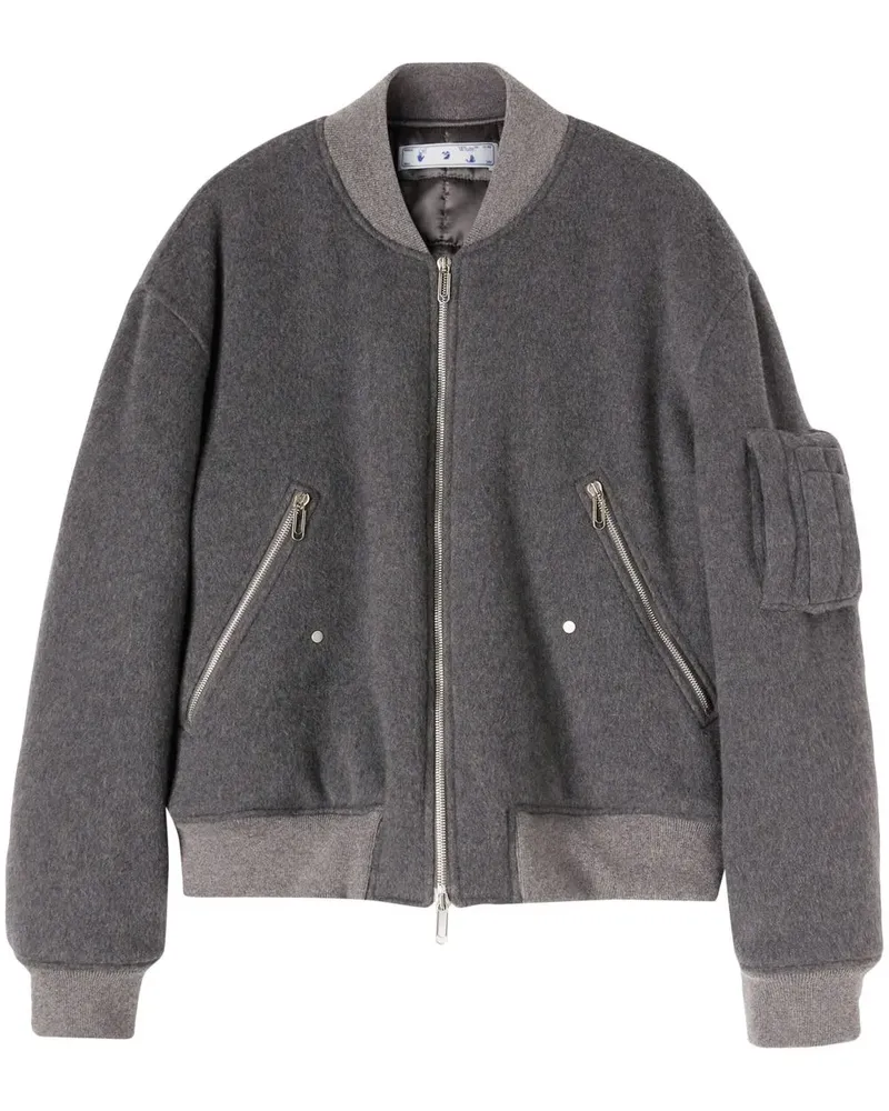 OFF-WHITE Bomberjacke mit Slogan-Stickerei - Grau Grau