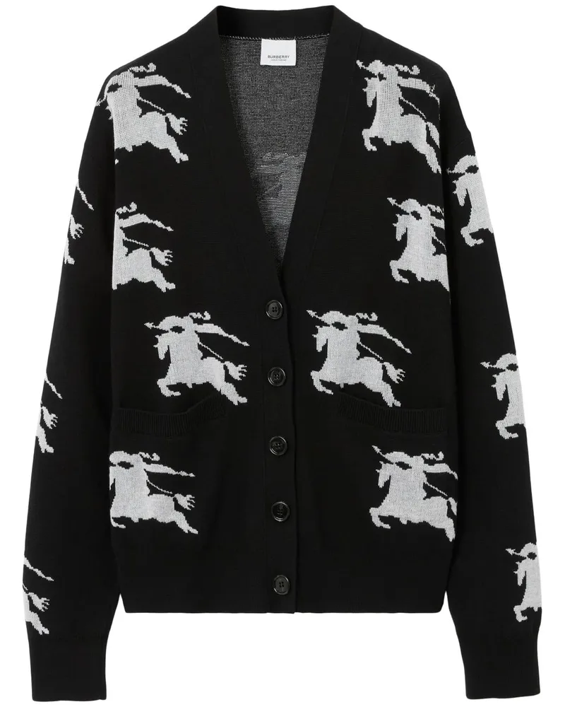 Burberry Cardigan mit Intarsienmuster - Schwarz Schwarz