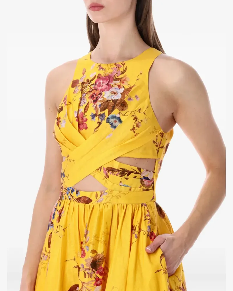 Zimmermann Patience Midikleid - Gelb Gelb